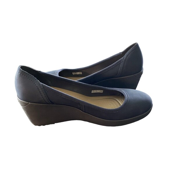Crocs Women's Marin Blue & Gray ColorLite Wedges‎ Shoes Size 9 Style 200873 - Picture 1 of 10